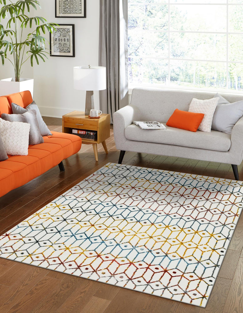 Garden Maze Retreat Collection Area Rug -  Mazeview Rectangle Multi  lifestyle 4