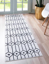 Garden Maze Retreat Collection Area Rug -  Mazeview Runner White  lifestyle 39