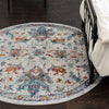 Prague Tapestry Collection Area Rug -  Moravia Round Ivory  lifestyle 58