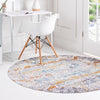 Prague Tapestry Collection Area Rug -  Hradcany Round Gray  lifestyle 18