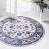 Prague Tapestry Collection Area Rug -  Vysehrad Round Ivory  lifestyle 27