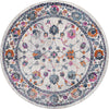 Prague Tapestry Collection Area Rug -  Vysehrad Round Ivory  lifestyle 18