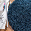 Eternal Plush Oasis Collection Area Rug -  Tranquility (Cobalt) Round Cobalt  lifestyle 15