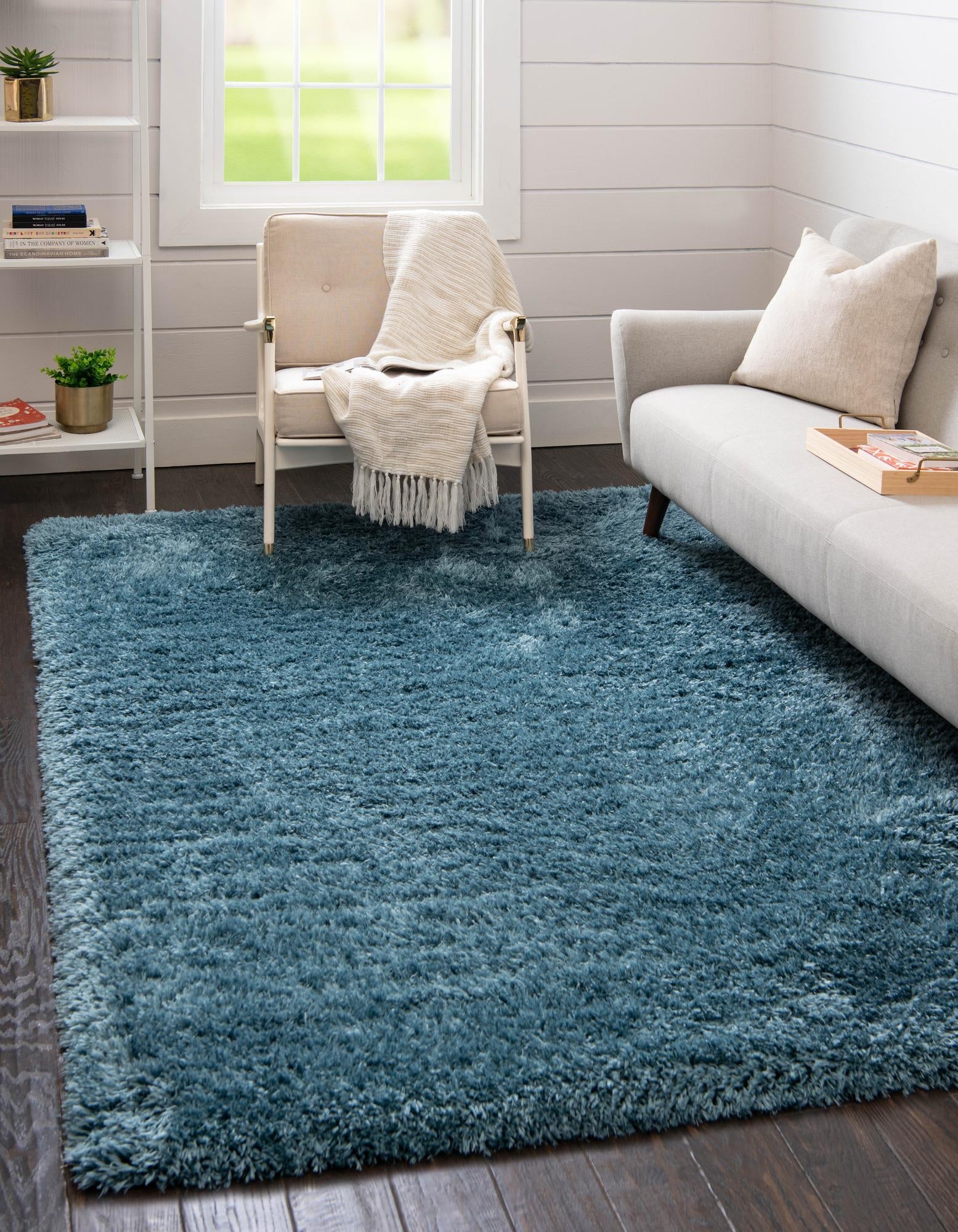 Eternal Plush Oasis Collection Area Rug -  Tranquility (Aegean Blue)