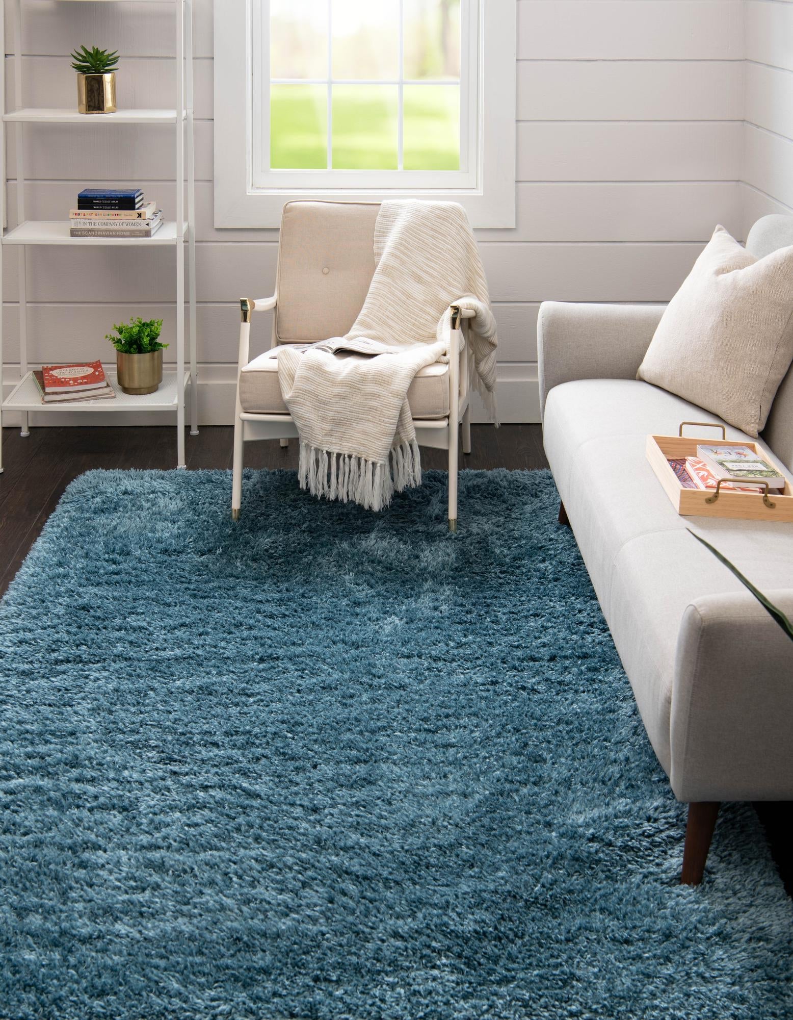 Eternal Plush Oasis Collection Area Rug -  Tranquility (Aegean Blue)