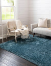 Eternal Plush Oasis Collection Area Rug -  Tranquility (Aegean Blue) Rectangle Aegean Blue  lifestyle 4