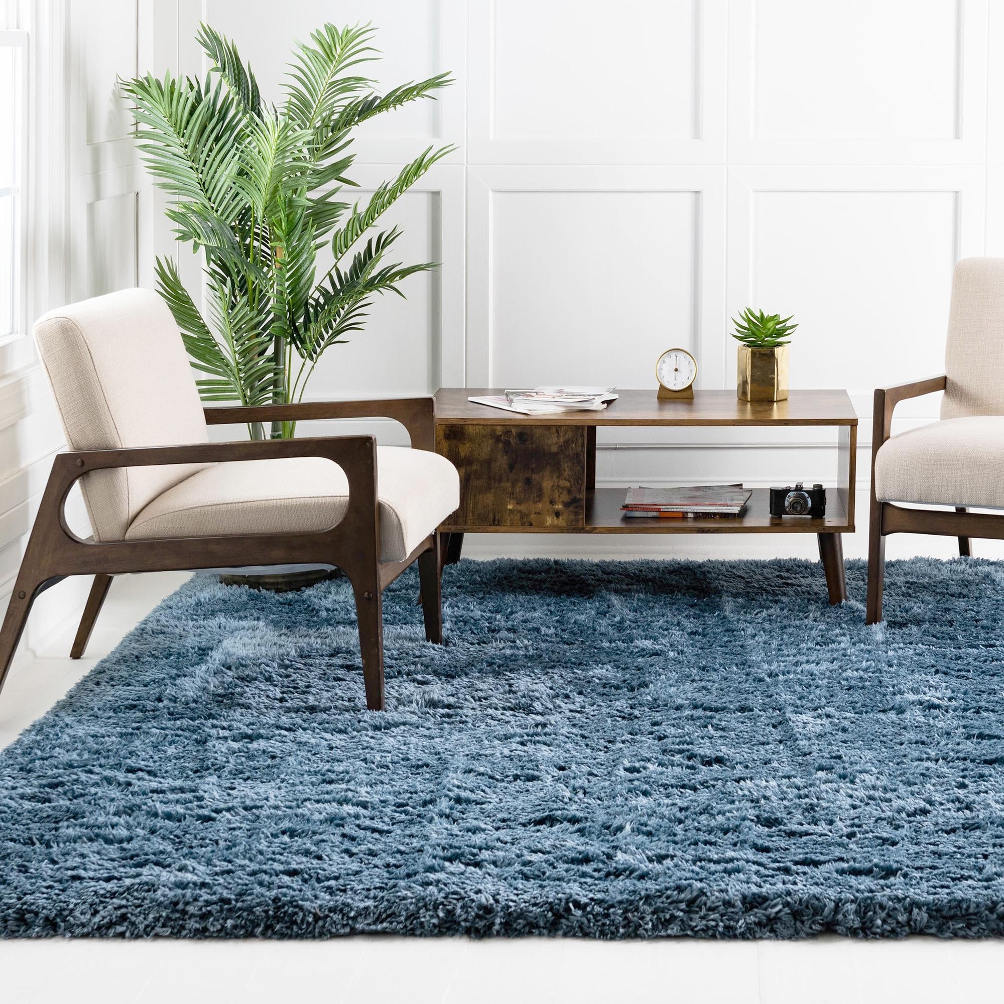 Eternal Plush Oasis Collection Area Rug -  Tranquility (Aegean Blue)