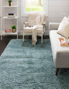 Eternal Plush Oasis Collection Area Rug -  Tranquility (Slate Blue) Rectangle Slate Blue  lifestyle 4