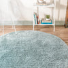 Eternal Plush Oasis Collection Area Rug -  Tranquility (Slate Blue) Round Slate Blue  lifestyle 10