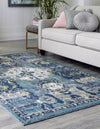 Savannah Elegance Collection Area Rug -  Azalea Rectangle Navy Blue  lifestyle 7