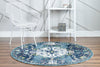 Savannah Elegance Collection Area Rug -  Azalea Round Navy Blue  lifestyle 58