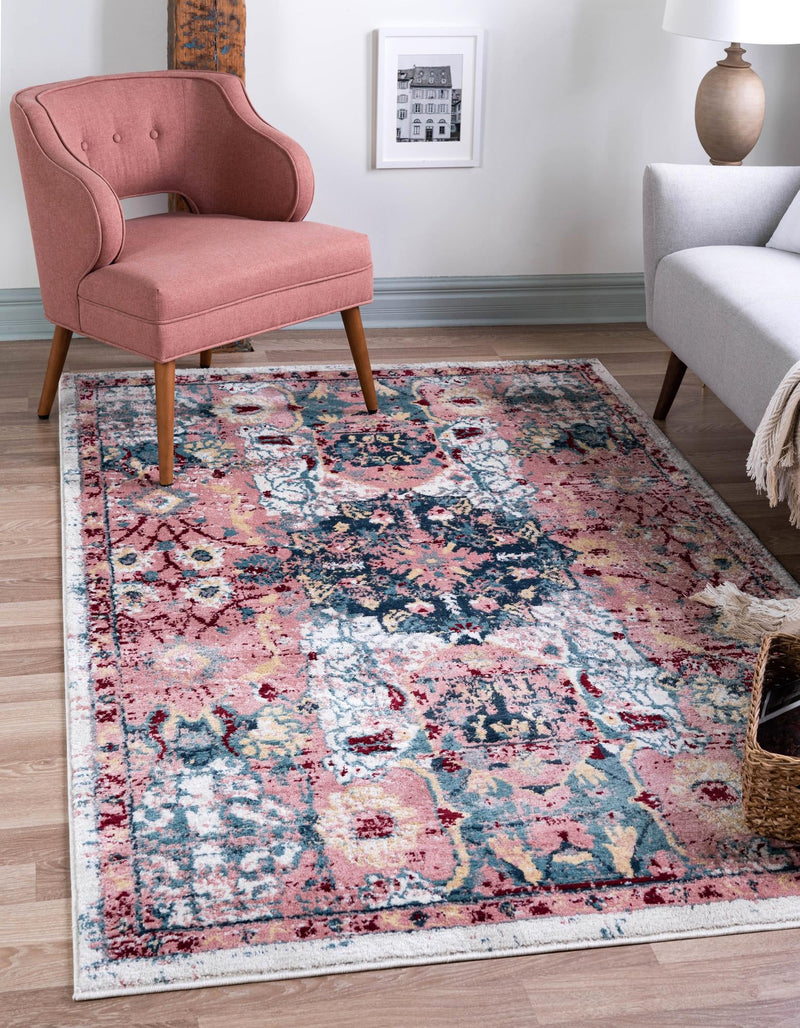 Savannah Elegance Collection Area Rug -  Azalea Rectangle Pink  lifestyle 4