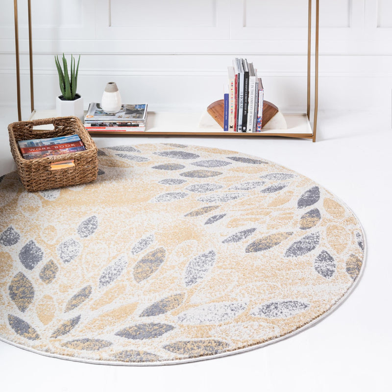 Savannah Elegance Collection Area Rug -  Riverfront Round Yellow  lifestyle 28