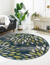 Savannah Elegance Collection Area Rug -  Riverfront Round Navy Blue  lifestyle 75