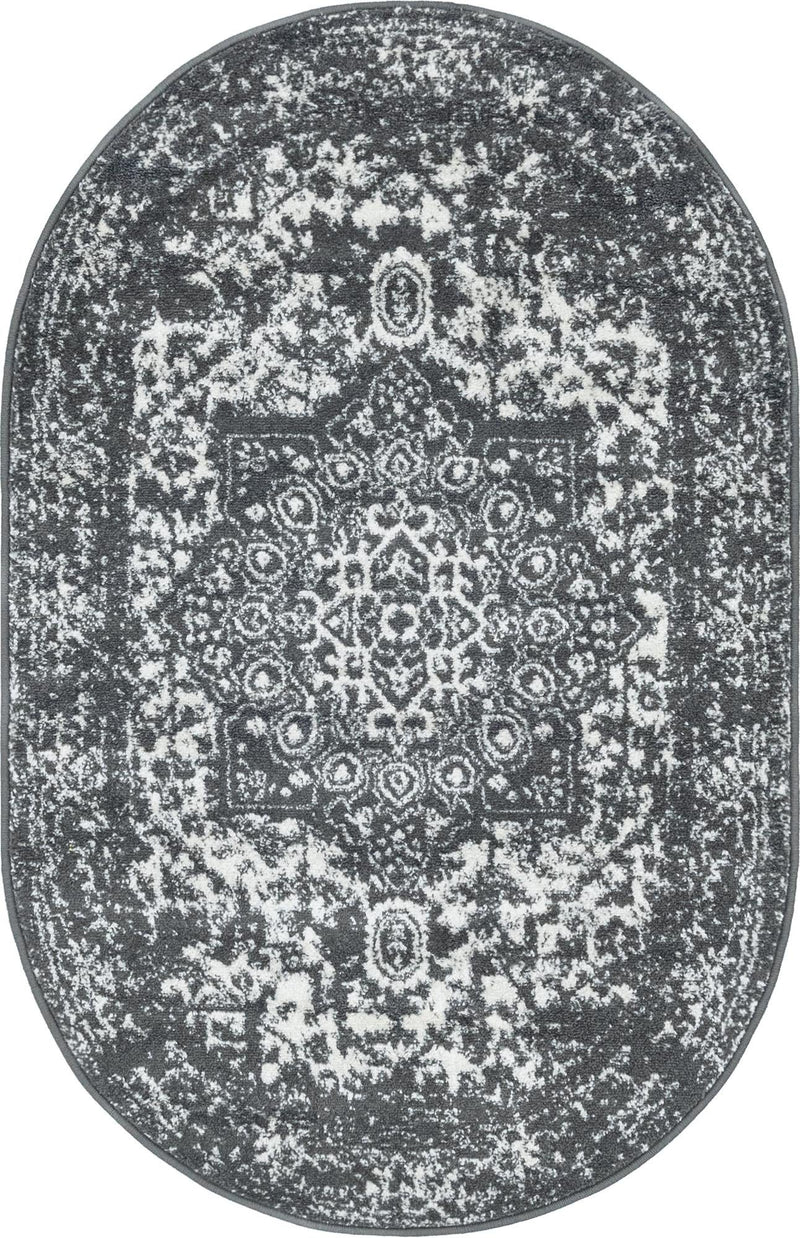 Georgetown Rugs Collection Area Rug - Dupont (Dark Gray) Oval Dark Gray  lifestyle 13