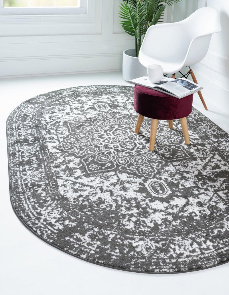 Georgetown Rugs Collection Area Rug - Dupont (Dark Gray) Oval Dark Gray  lifestyle 18