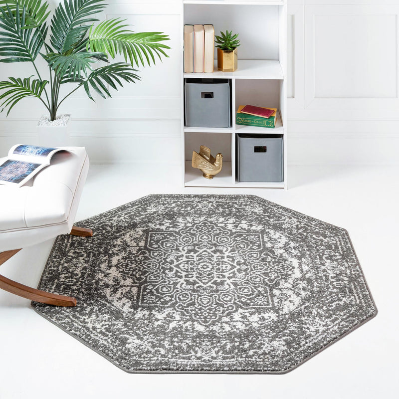 Georgetown Rugs Collection Area Rug - Dupont (Dark Gray) Octagon Dark Gray  lifestyle 19