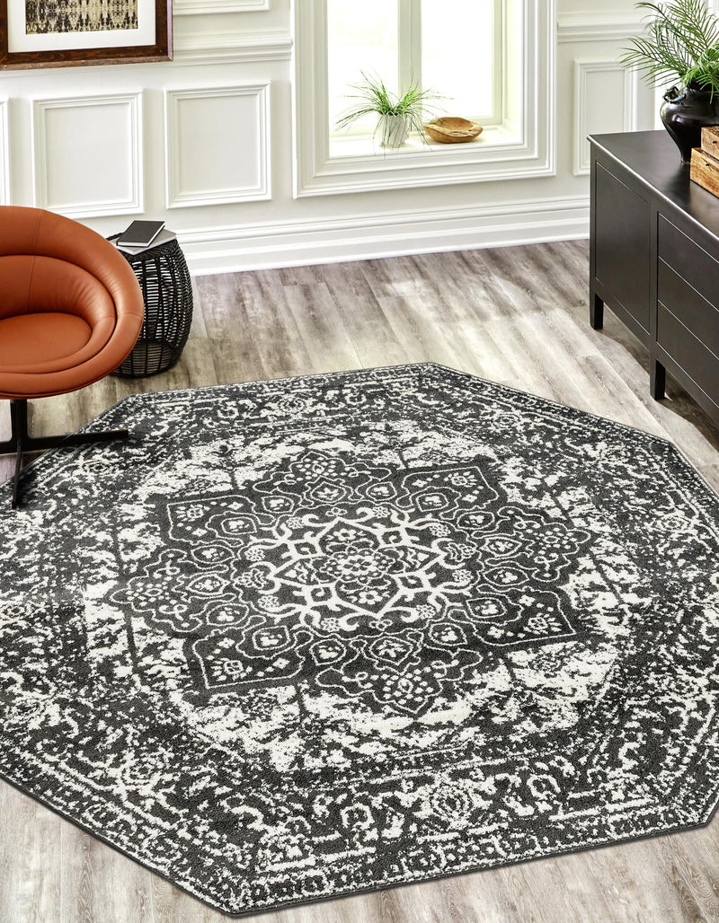 Georgetown Rugs Collection Area Rug - Dupont (Dark Gray) Octagon Dark Gray  lifestyle 43