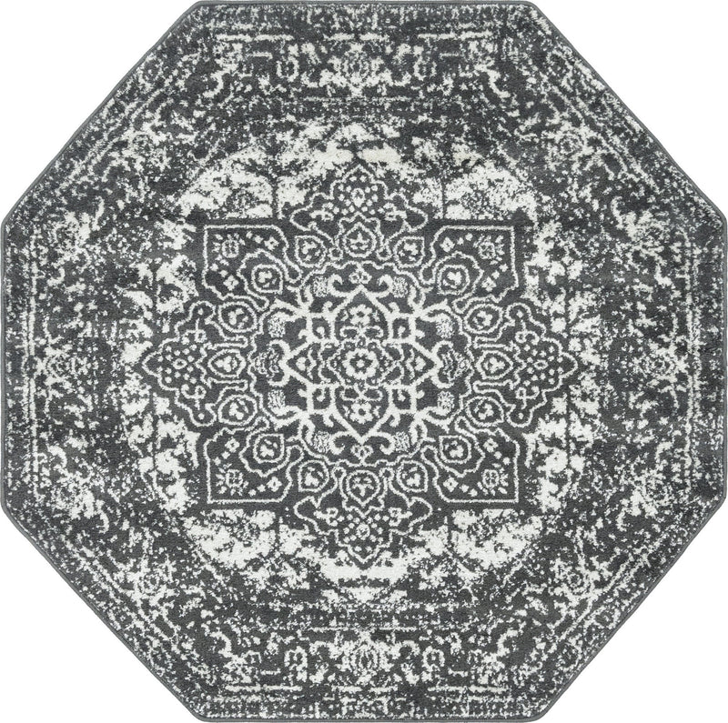 Georgetown Rugs Collection Area Rug - Dupont (Dark Gray) Octagon Dark Gray  lifestyle 14