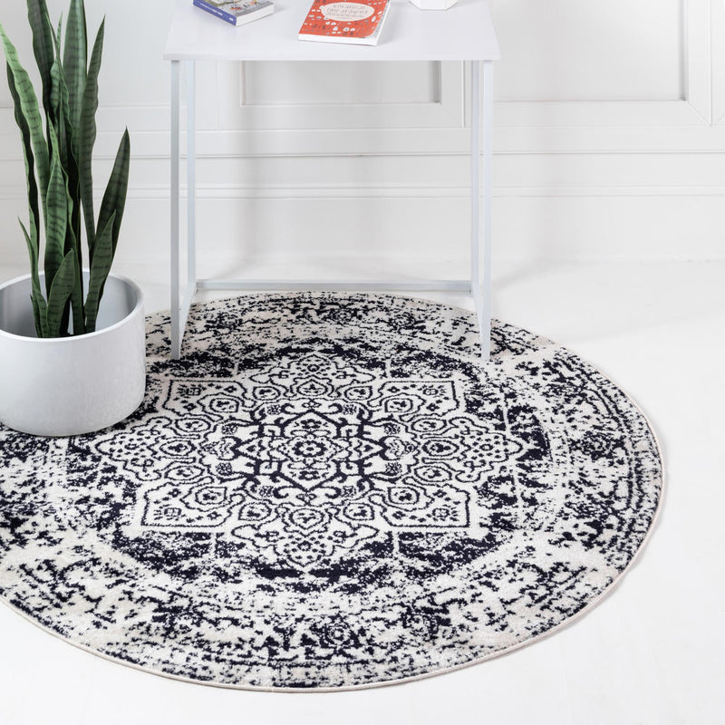 Georgetown Rugs Collection Area Rug - Dupont (Blue) Round Blue  lifestyle 20