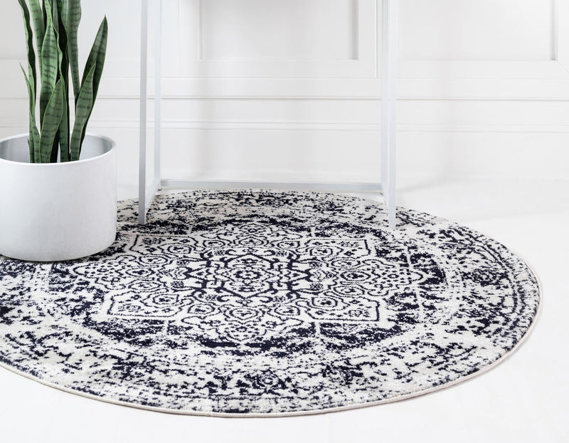 Georgetown Rugs Collection Area Rug - Dupont (Blue) Round Blue  lifestyle 25