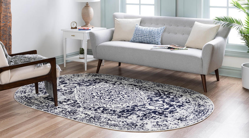 Georgetown Rugs Collection Area Rug - Dupont (Blue) Oval Blue  lifestyle 27