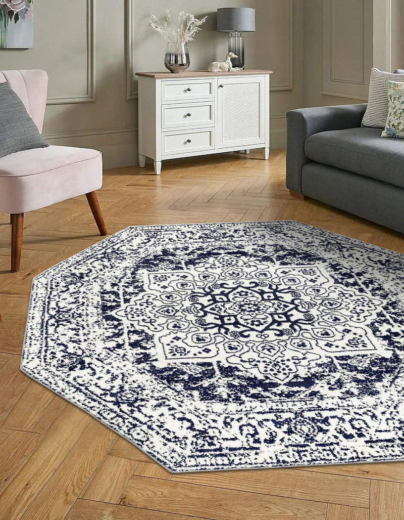 Georgetown Rugs Collection Area Rug - Dupont (Blue) Octagon Blue  lifestyle 25