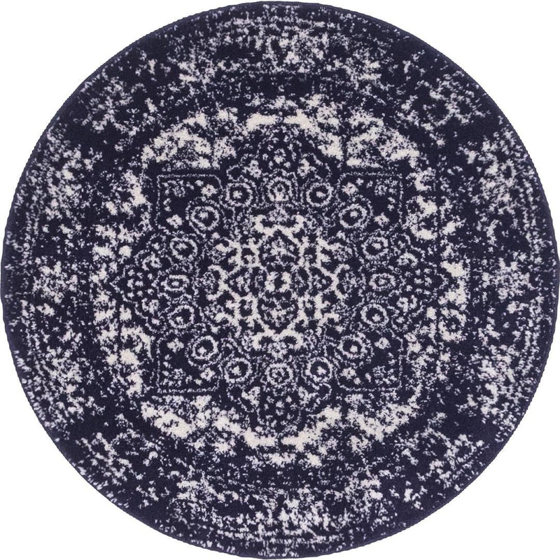 Georgetown Rugs Collection Area Rug - Dupont (Navy Blue) Round Navy Blue  lifestyle 15