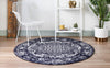 Georgetown Rugs Collection Area Rug - Dupont (Navy Blue) Round Navy Blue  lifestyle 30