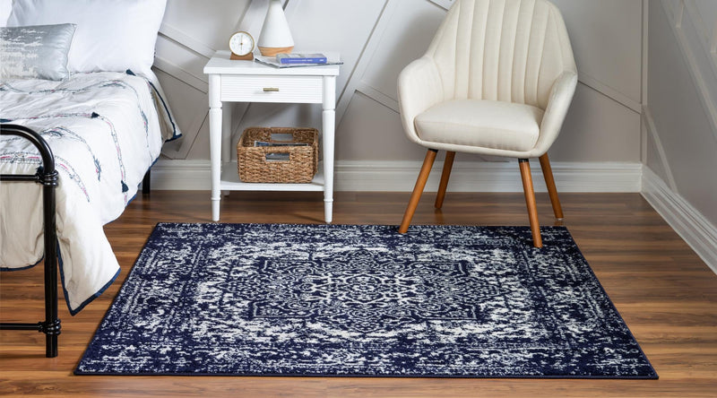 Georgetown Rugs Collection Area Rug - Dupont (Navy Blue) Square Navy Blue  lifestyle 31