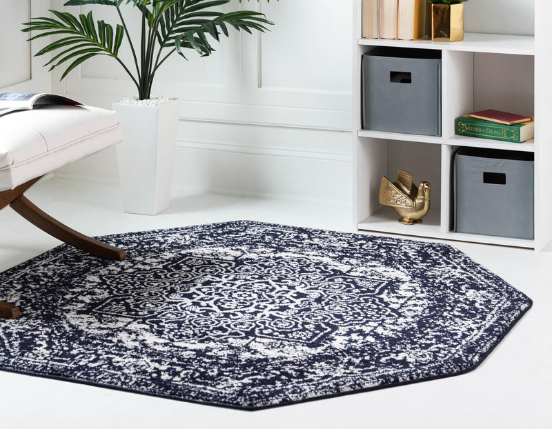 Georgetown Rugs Collection Area Rug - Dupont (Navy Blue) Octagon Navy Blue  lifestyle 28