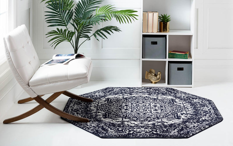 Georgetown Rugs Collection Area Rug - Dupont (Navy Blue) Octagon Navy Blue  lifestyle 33