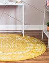 Georgetown Rugs Collection Area Rug - Dupont (Yellow) Round Yellow  lifestyle 26