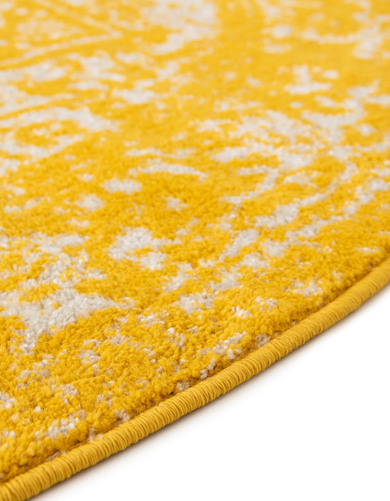 Georgetown Rugs Collection Area Rug - Dupont (Yellow) Round Yellow  lifestyle 50