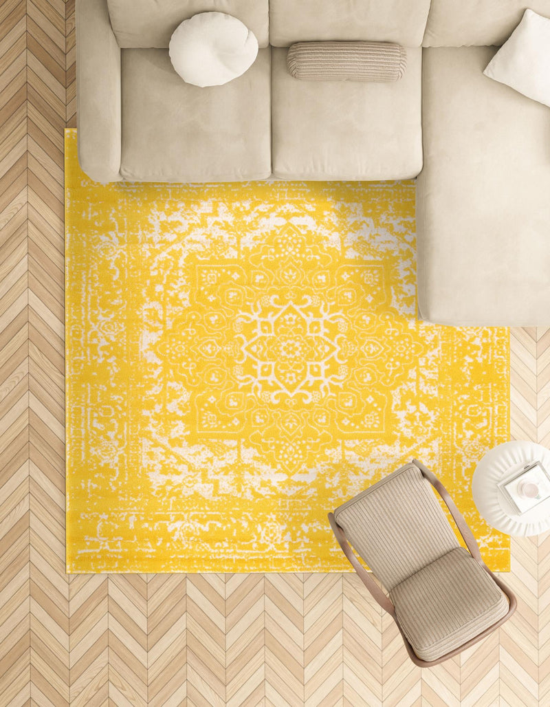 Georgetown Rugs Collection Area Rug - Dupont (Yellow) Square Yellow  lifestyle 53