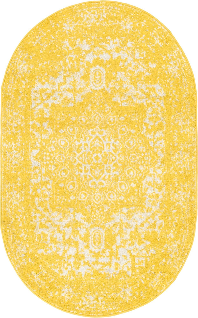 Georgetown Rugs Collection Area Rug - Dupont (Yellow) Oval Yellow  lifestyle 13