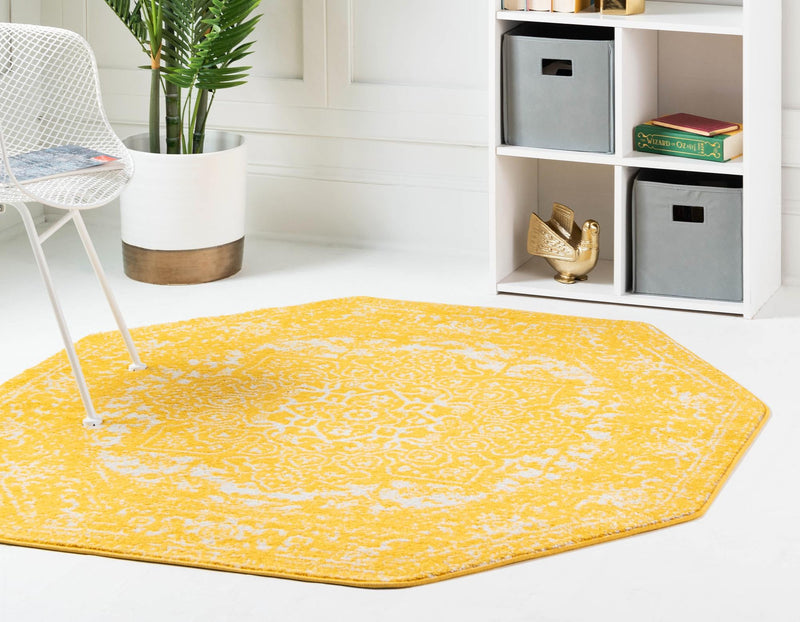 Georgetown Rugs Collection Area Rug - Dupont (Yellow) Octagon Yellow  lifestyle 24