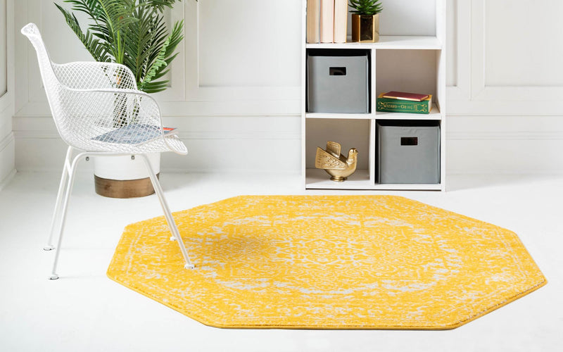 Georgetown Rugs Collection Area Rug - Dupont (Yellow) Octagon Yellow  lifestyle 29