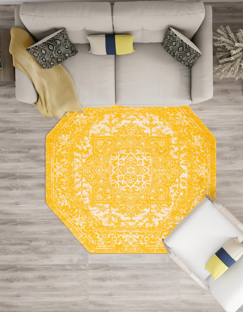 Georgetown Rugs Collection Area Rug - Dupont (Yellow) Octagon Yellow  lifestyle 49