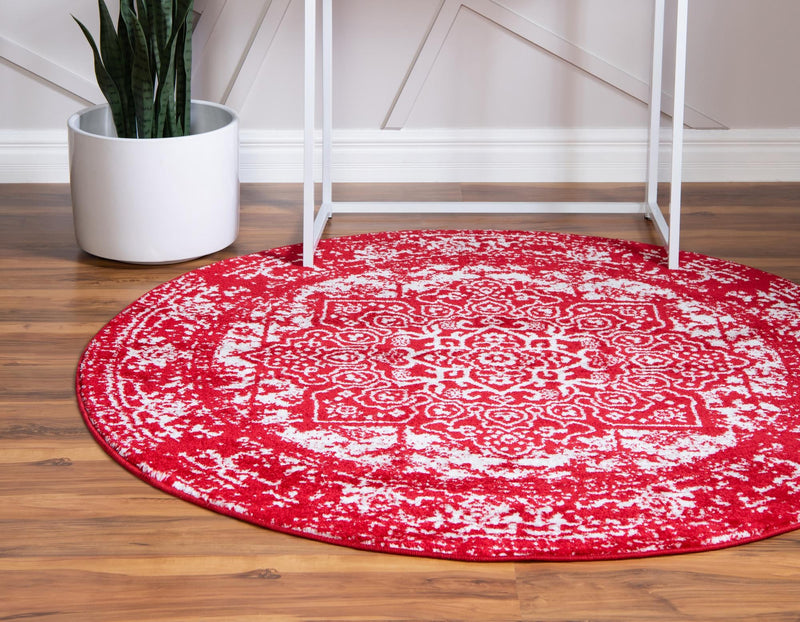 Georgetown Rugs Collection Area Rug - Dupont (Red) Round Red  lifestyle 26