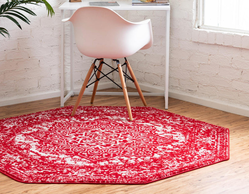 Georgetown Rugs Collection Area Rug - Dupont (Red) Octagon Red  lifestyle 29