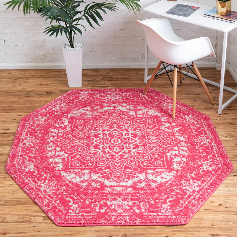 Georgetown Rugs Collection Area Rug - Dupont (Pink) Octagon Pink  lifestyle 23