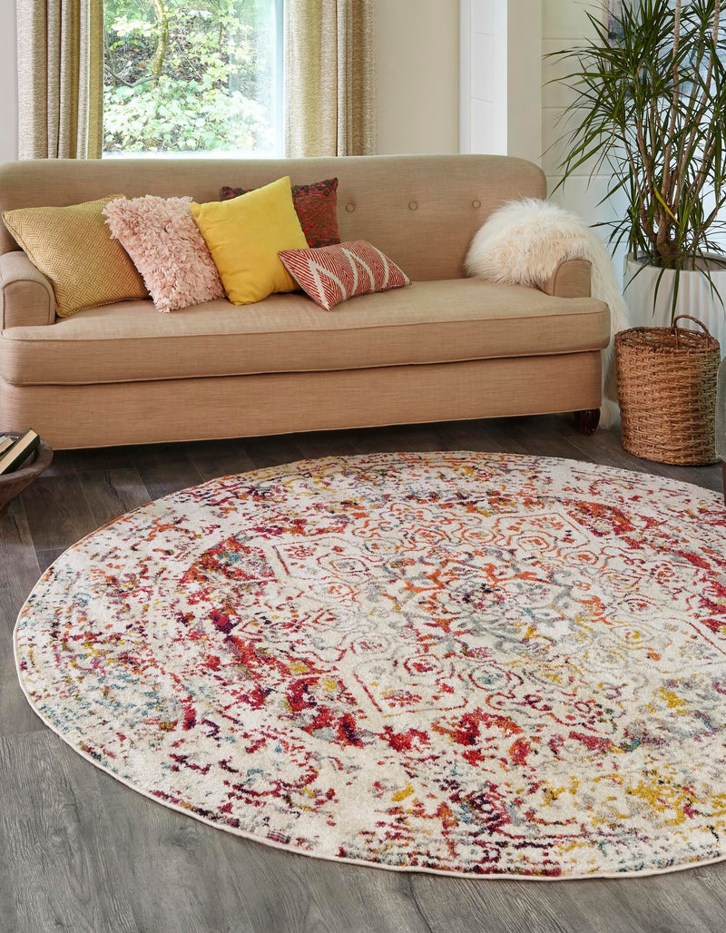 Georgetown Rugs Collection Area Rug - Dupont (Light Multi) Round Light Multi  lifestyle 21