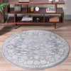 Charleston Elegance Collection Area Rug -  Seaport (Gray) Round Gray  lifestyle 21