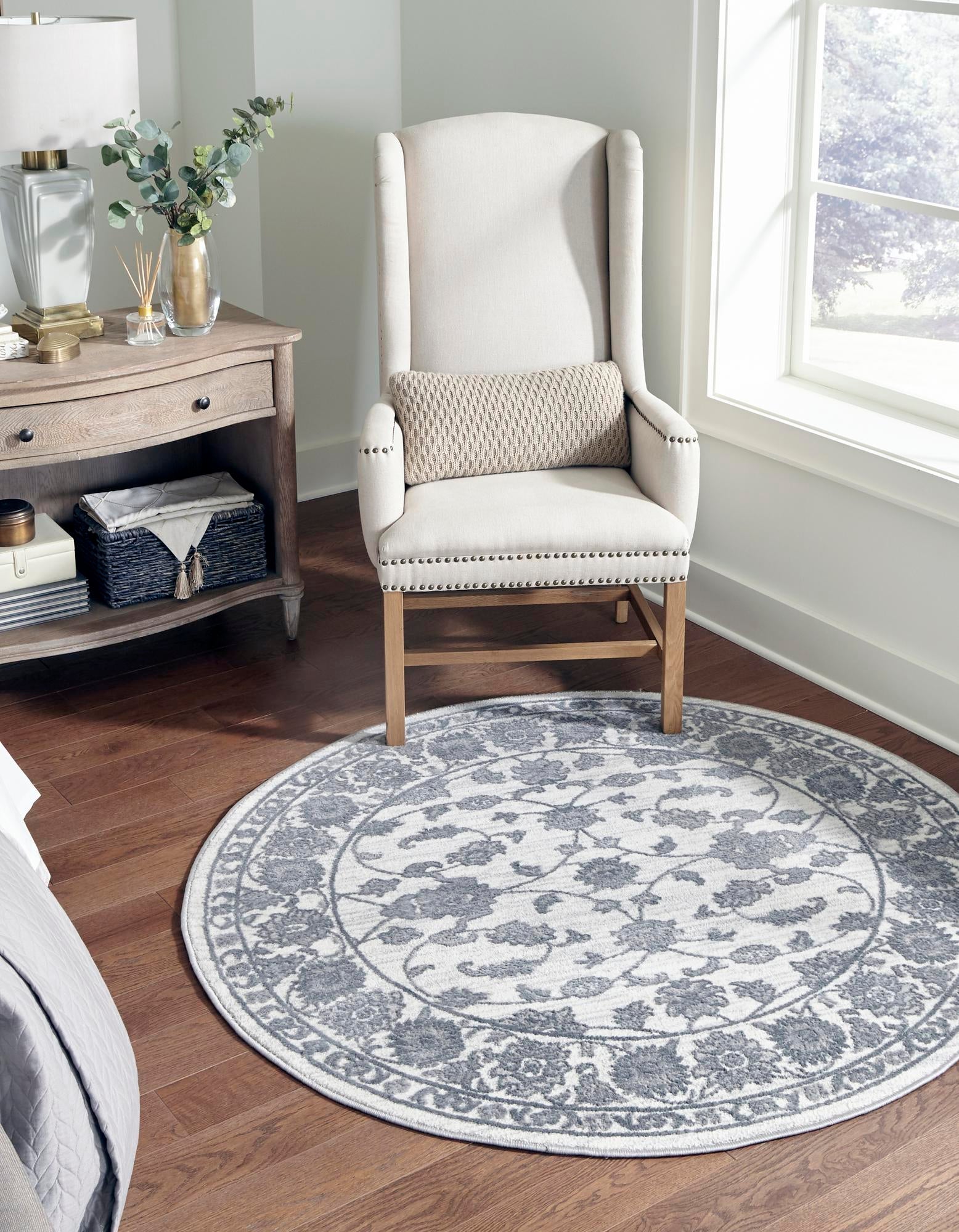 Charleston Elegance Collection Area Rug -  Seaport (white Gray)