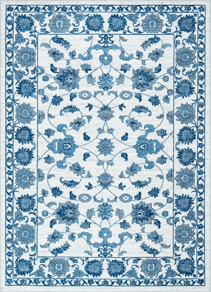 Charleston Elegance Collection Area Rug -  Seaport (White Blue) Rectangle White Blue Main