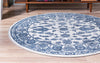 Charleston Elegance Collection Area Rug -  Seaport (White Blue) Round White Blue  lifestyle 31