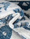 Charleston Elegance Collection Area Rug -  Seaport (White Blue) Round White Blue  lifestyle 42