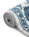 Charleston Elegance Collection Area Rug -  Seaport (White Blue) Round White Blue  lifestyle 54