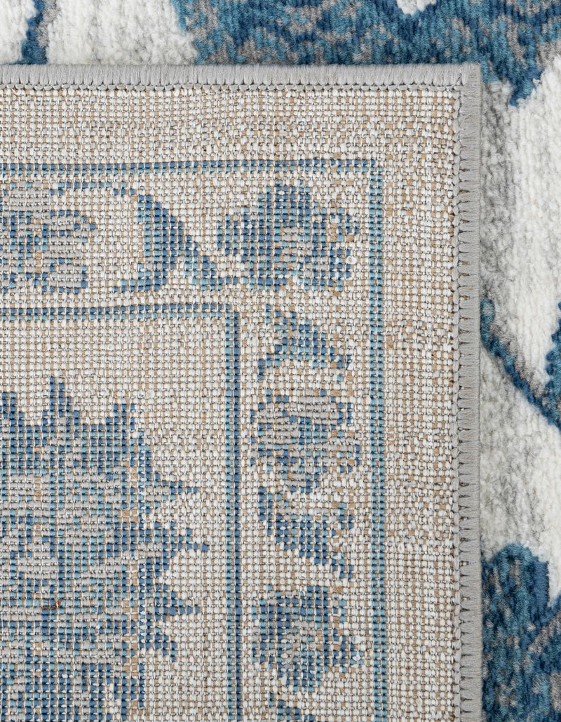 Charleston Elegance Collection Area Rug -  Seaport (White Blue) Runner White Blue  lifestyle 46